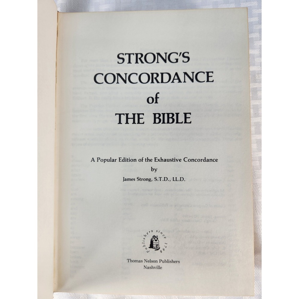 Strong's Abridged Concordance of the Bible 1980 James Strong Hardcover